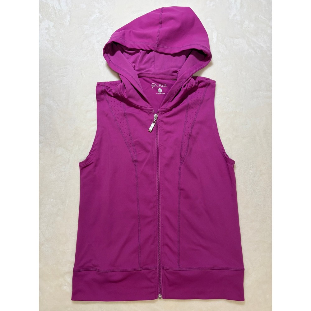 Goals Purple Full Zip Perforated Sleeveless Hoodie Vest Womens XS Excellent